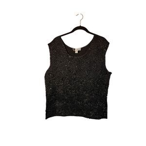 John  A vintage, women’s stretch, sequin, embellished top size XL ￼